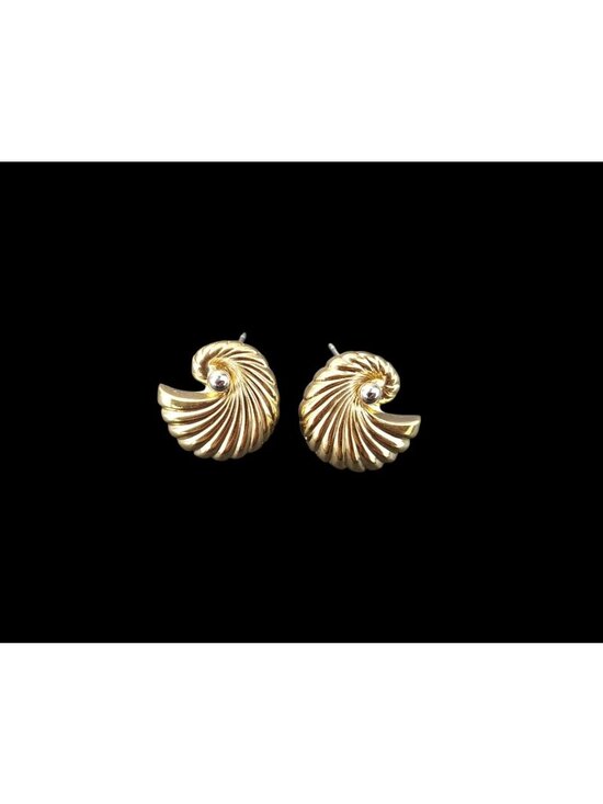 Avon Jewelry - Vintage Avon 14K Gold-Filled Sterling Silver Convertible Pierced Earrings Shell